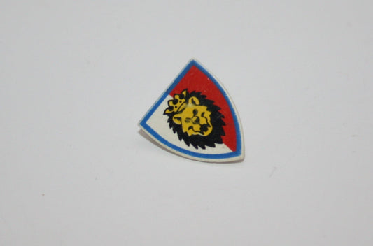 LEGO®- Schutzschild - Schild dreieckig - mit Löwenkopf rot-weißes Hintergrundmuster - 3846p4d - Rüstung