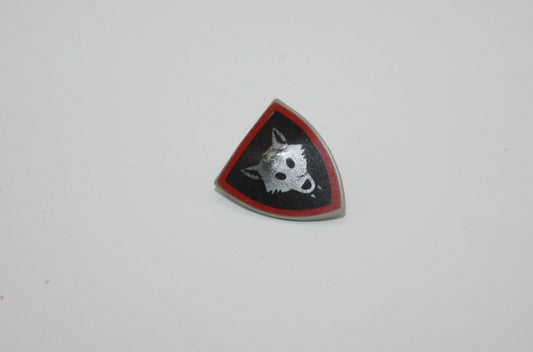 LEGO®- Schutzschild - Schild dreieckig - mit Wolfsrudel rotem Rand und schwarzem Hintergrundmuster - 3846p44 - Rüstung