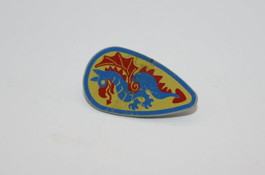 LEGO®- Schutzschild - Schild eiförmig - mit blauem und rotem Drachen auf gelbem Hintergrund - 2586p4c - Rüstung