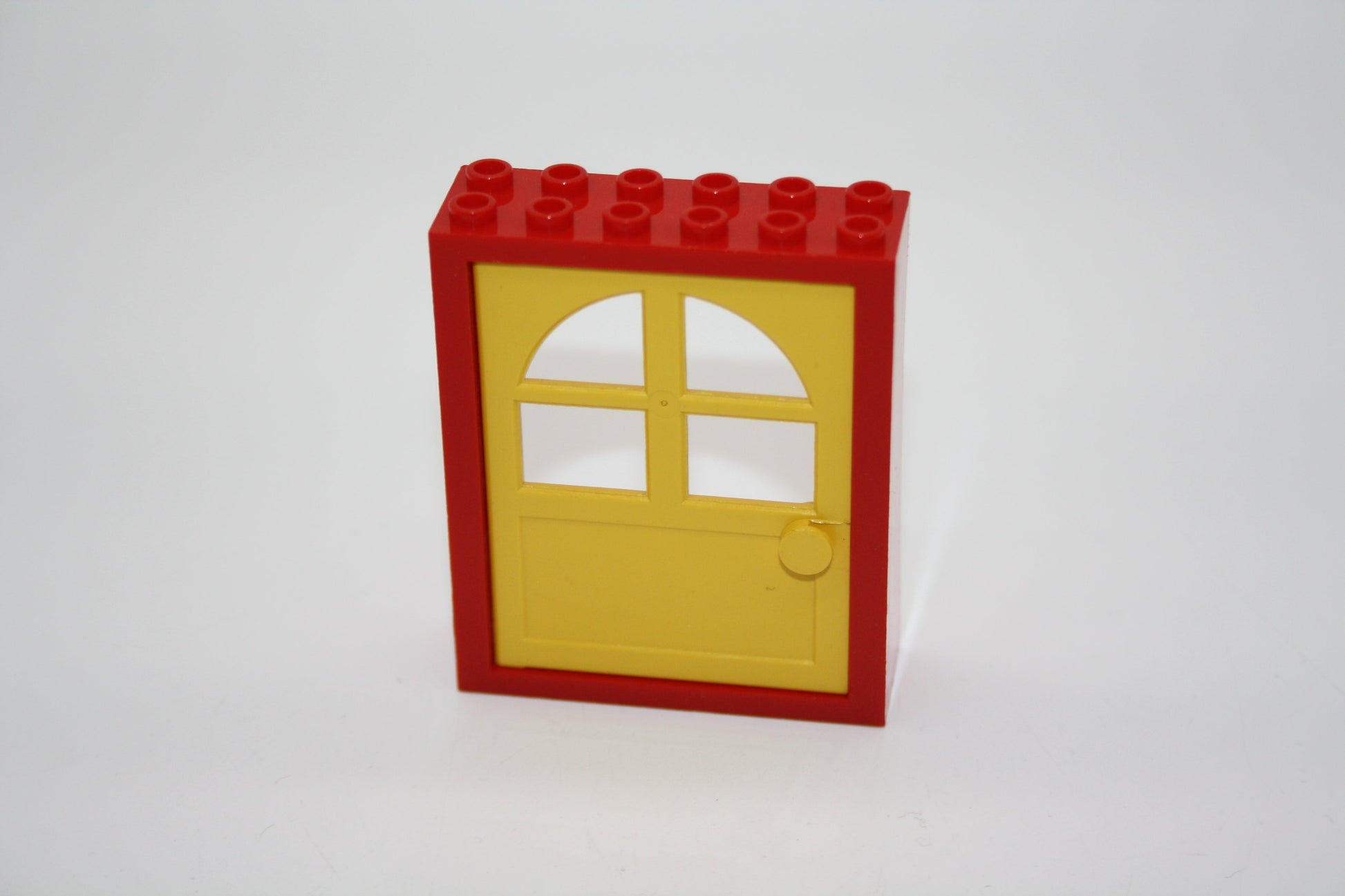 LEGO® - Tür (2x6x6) Tür mit Bogenfenster - 6235c - versch. Farben - roter Rahmen-gelbe Tür - Einzelteile - Accessoires