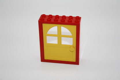 LEGO® - Tür (2x6x6) Tür mit Bogenfenster - 6235c - versch. Farben - roter Rahmen-gelbe Tür - Einzelteile - Accessoires