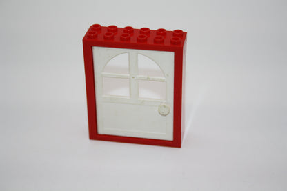 LEGO® - Tür (2x6x6) Tür mit Bogenfenster - 6235c - versch. Farben - roter Rahmen-weiße Tür - Einzelteile - Accessoires