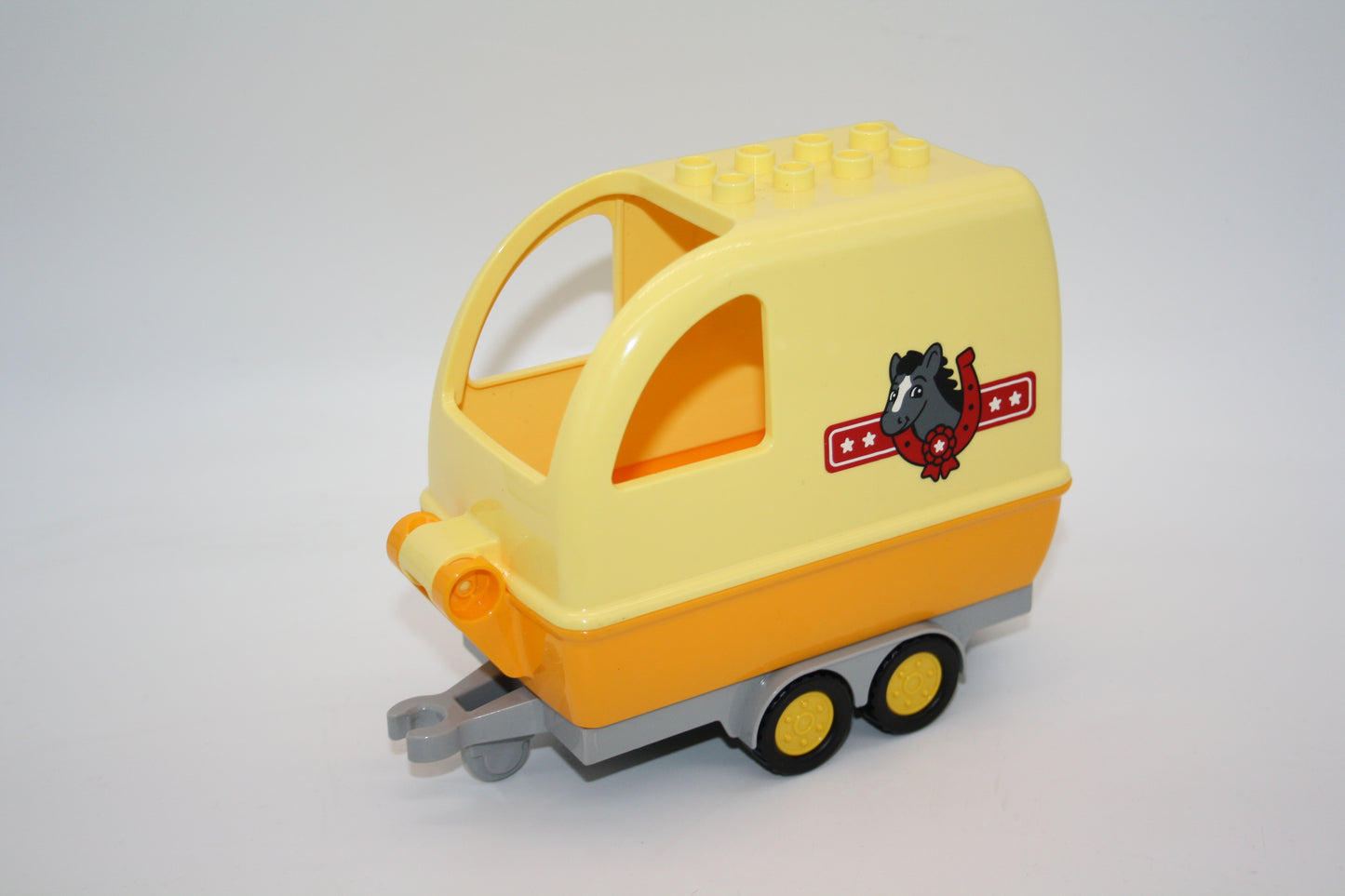 Duplo - alter Pferdeanhänger/Tiertransporter - cremegelb/dunkelgelb - Anhänger - Fahrzeuge