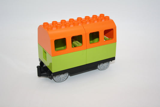 Duplo - Personenwagen - orange/limettengrün - Eisenbahn - Wagon/Waggon