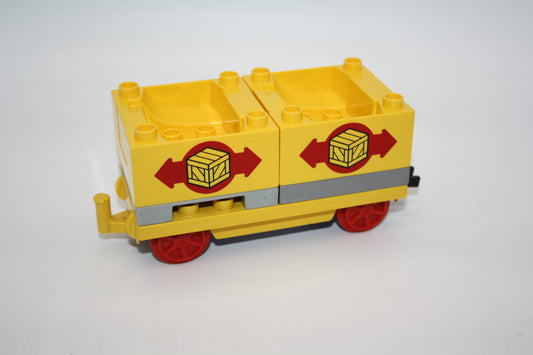 Duplo - Paketwagen inkl. Paletten - gelb - Eisenbahn - Wagon/Waggon