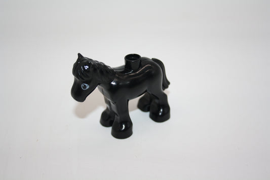 Duplo - Pony schwarz - Pferd - Tiere - Bauernhof