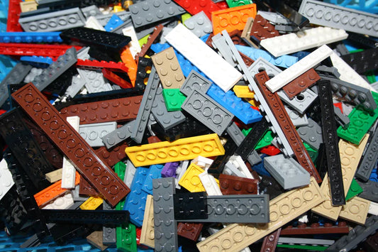 LEGO® -1-2 reihige Platten/Plättchen - Bunt gemischt - 100g-1000g
