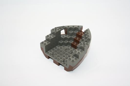 LEGO® - Schiffsrumpf 12x12x5 - 6051c05 - rotbraun/dunkelgrau - Einzelteil