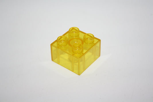 Duplo - 4er Glasstein (2x2 Noppen) - gelb Transparent - 4er Stein - Motivstein