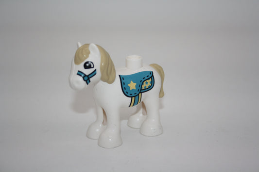 Duplo - Pony m. Sattel weiß - Pferd - Tiere - Bauernhof