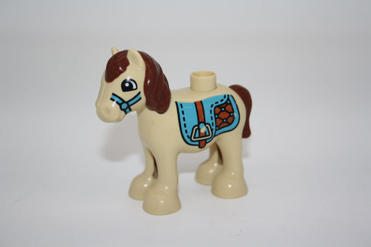 Duplo - Pony m. Sattel beige - Pferd - Tiere - Bauernhof