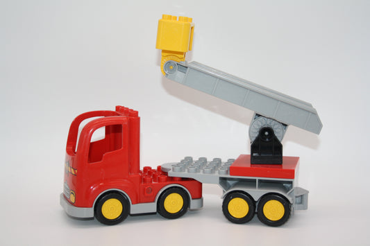 Duplo - Feuerwehr Leiterwagen/ Drehleiter - rot/grau - LKW/Lastwagen - Fahrzeuge