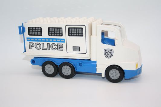 Duplo - Polizeitruck/Gefangenen Transporter - weiß/blau - Polizei - LKW/Lastwagen - Fahrzeuge