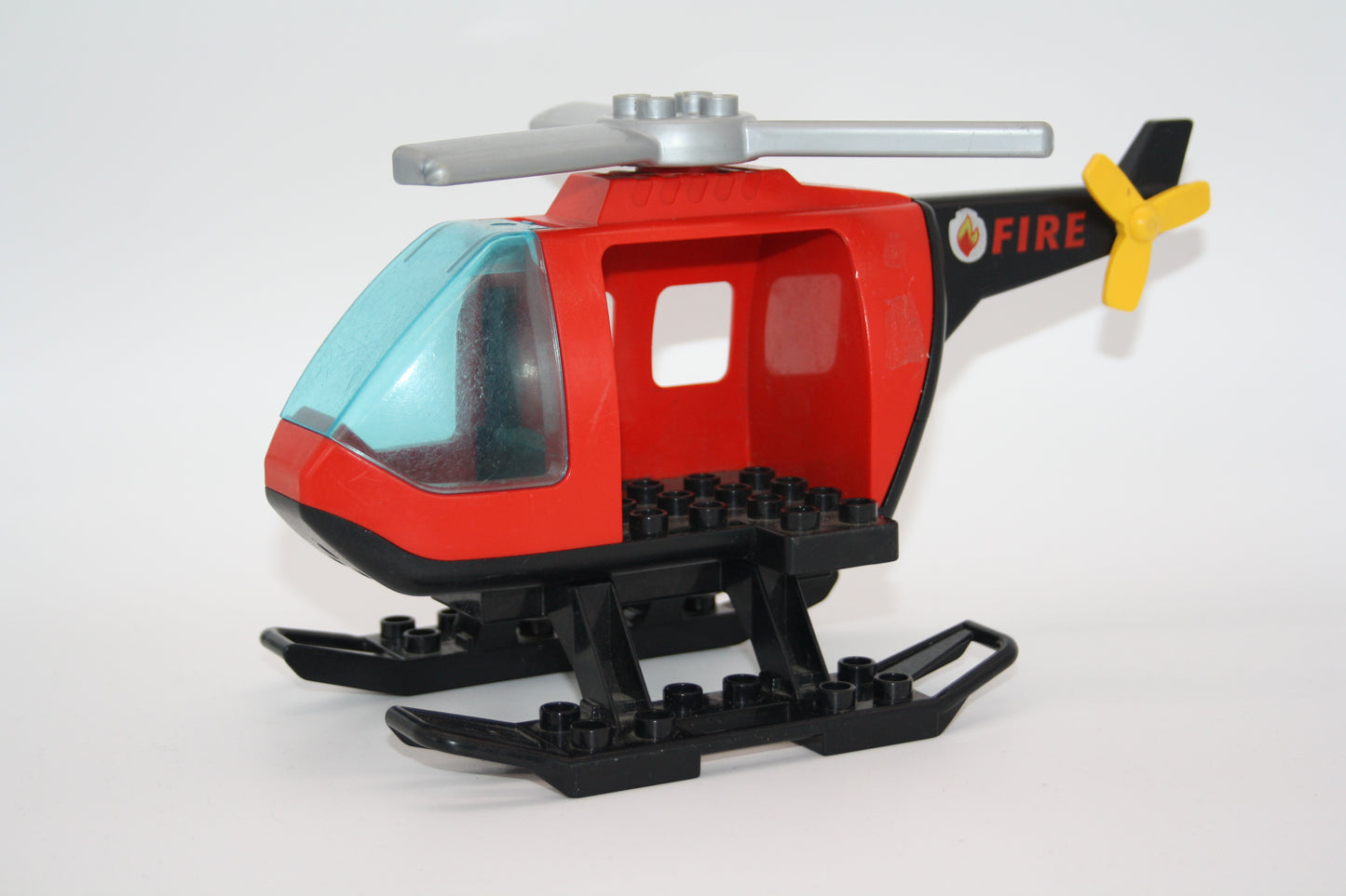 Duplo - großer Feuerwehrhubschrauber auf Kufe - rot - Helikopter/Hubschrauber