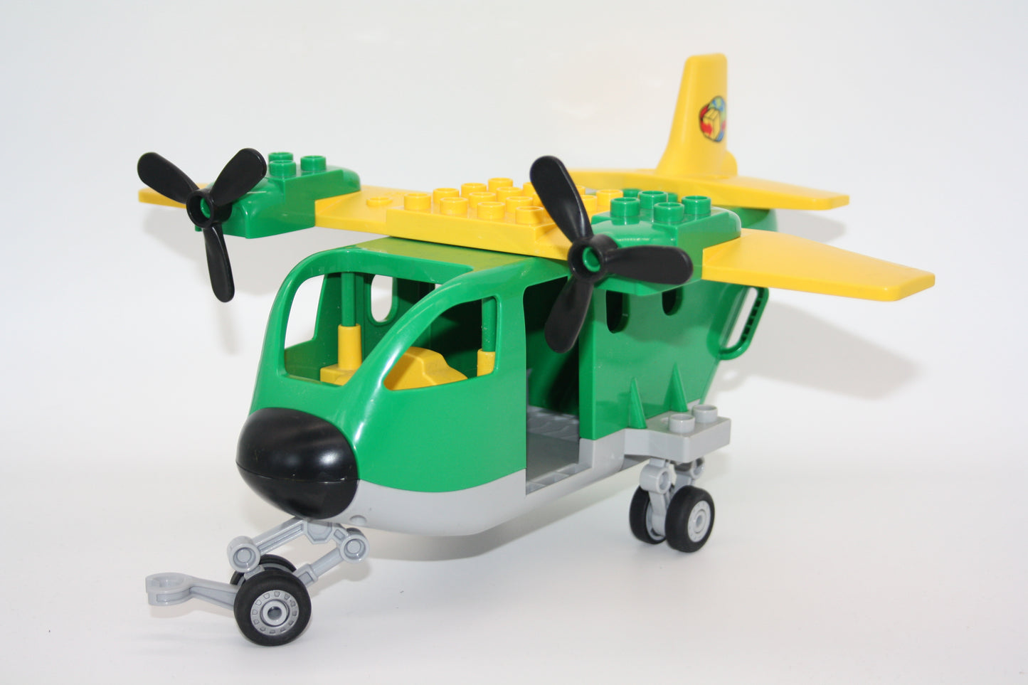 Duplo - großes Frachtflugzeug - grün/gelb - Flieger/Flugzeug