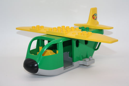 Duplo - großes Frachtflugzeug - ohne Fahrwerke - grün/gelb - Flieger/Flugzeug - B-Ware