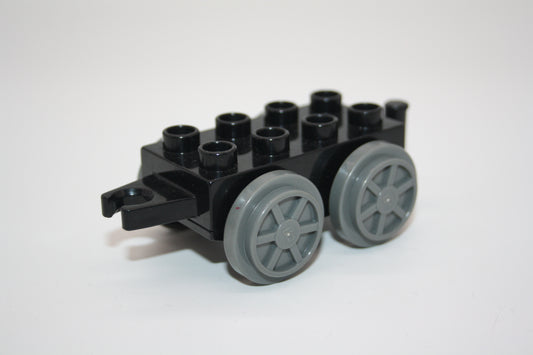 Duplo - Fahrwerk für Waggon/Wagon (2x4 Noppen) - schwarz - Eisenbahn