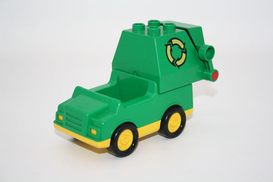 Duplo - Retro/Vintage Müllwagen/Müllabfuhr m. Funktion - grün - LKW/Lastwagen - Fahrzeuge
