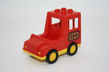 Duplo - Retro/Vintage Kastenwagen/Tiertransporter - rot - Zoo/Safari - Auto/PKW - Fahrzeuge