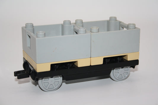 Duplo - Kistenwagen inkl. Paletten - grau - Eisenbahn - Wagon/Waggon