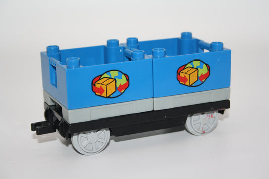 Duplo - Paketwagen inkl. Paletten - blau - Eisenbahn - Wagon/Waggon