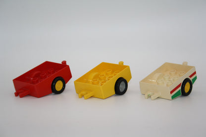Duplo - Retro/Vintage Autoanhänger - versch. Farben - Anhänger - Auto/PKW - Fahrzeuge