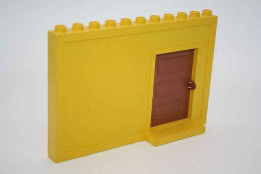 Duplo - Retro/Vintage Puppenhaus Wand m. Schiebetür - gelb - große Teile