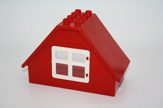 Duplo - Schuppen/Gartenhaus/Spitzedach - rot - große Teile