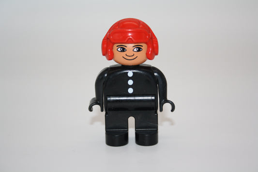 Duplo - Feuerwehrmann Pilot alt - roter Helm - Feuerwehr - Figur