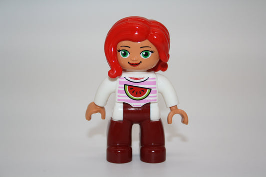 Duplo - Frau - rote Haare - dunkelrote Hose/Oberteil Melone - Lissi - Figur