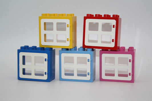 Duplo - Fenster komplett mit Einsatz (2x4 Noppen) - versch. Farben - Fenster