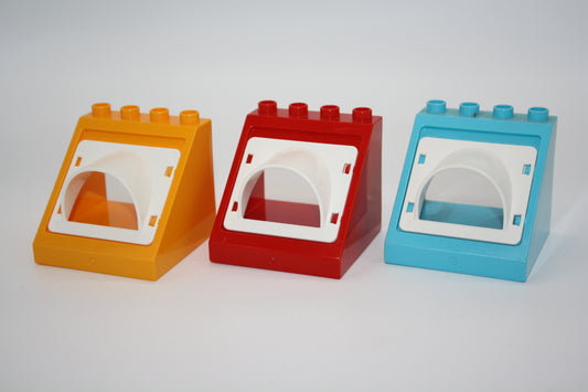 Duplo - Schrägdachfenster/Dachfenster (4x4 Noppen) - versch. Farben - komplett - Fenster