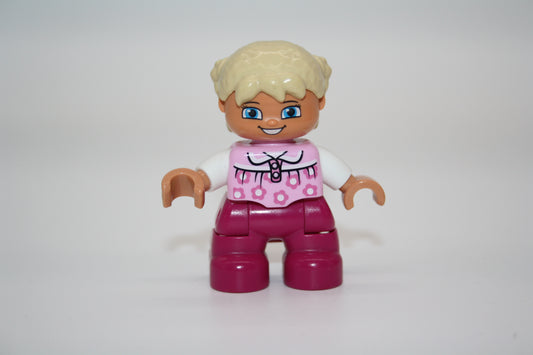 Duplo - Mädchen - Zöpfe - magenta Hose/pinker Pulli - Figur