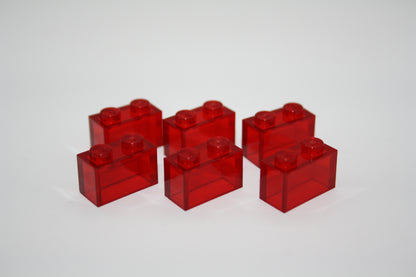 LEGO® - 1x2 Brick/Basic/Basis Stein - rot Transparent - 3004 - 6x-100x Sparpaket