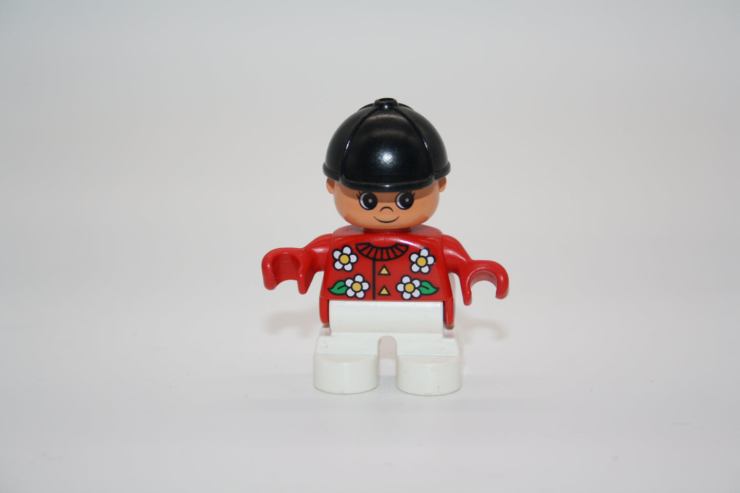 Duplo - Mädchen - Reiterin - weiße Hose/roter Pulli m, Blumen - Figur
