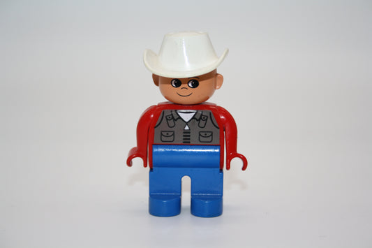 Duplo - Cowboy alt - blaue Hose/rotes Hemd - Mann - Figur