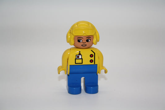 Duplo - Pilotin alt - blaue Hose/gelbes Oberteil  - Frau - Figur