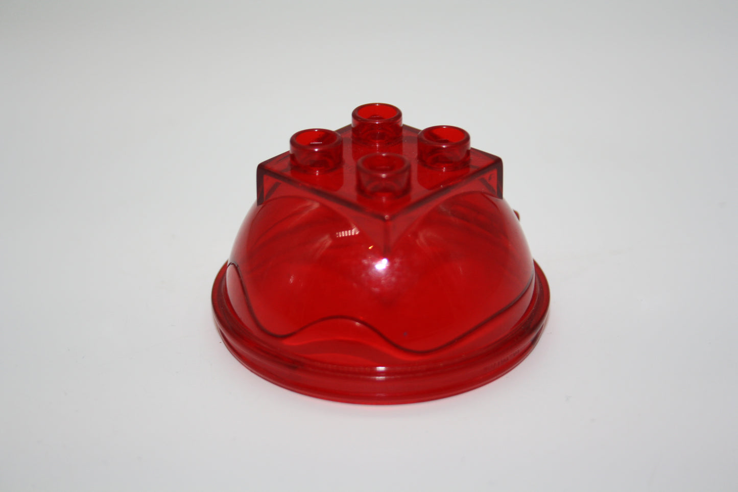 Duplo - Deckel mit ring für Kugelbahn - rot Transparent - Zubehör/Ersatzteil