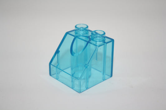 Duplo - 4er Negativ Glasstein (2x2 Noppen) - blau Transparent - 4er Stein - Motivstein