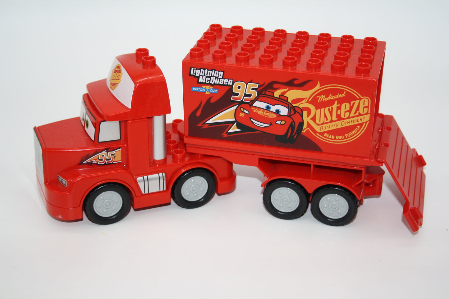 Duplo - Mack m. kleinem Auflieger - Disney Cars - rot - Lastwagen/LKW - Fahrzeuge