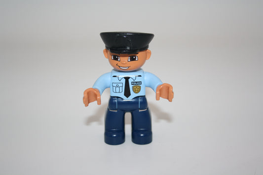 Duplo - Polizist mit hellem Hemd - schwarze Mütze/blaue Hose - Polizei - Figur