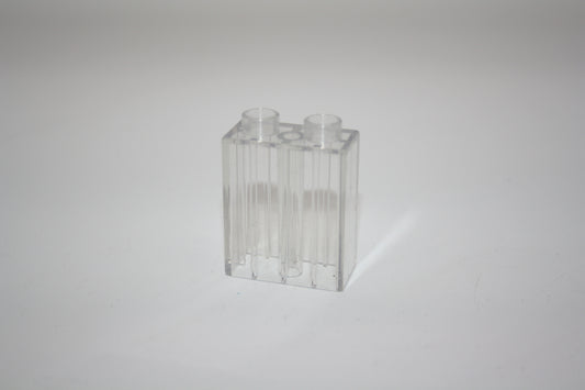 Duplo - 2er Glasstein (1x2 Noppen) - Klar/weiß Transparent - 2er Stein - Motivstein