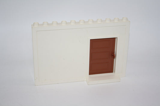 Duplo - Retro/Vintage Puppenhaus Wand m. Schiebetür - weiß - große Teile