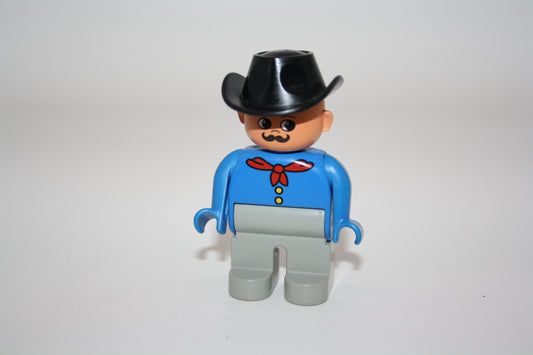 Duplo - Cowboy alt - graue Hose/blaues Oberteil - Mann - Figur