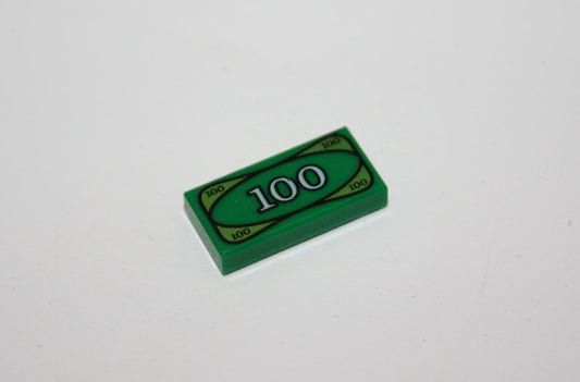 LEGO® - 1x2 Fliese/Tile - 100er Schein - grün - bedruckt - 3069bpx7