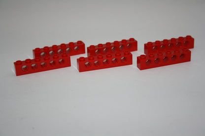 LEGO® Technik - 1x6 Brick/Stein/Lochbalken mit Loch - rot - 3894 - 6-13x Sparpaket
