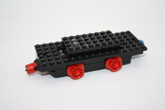 LEGO® Eisenbahn - 12V 12x4x3 1/3 Motor mit Reifen, Platte und 2 Schleifsteinen - schwarz - Waggon/Wagon