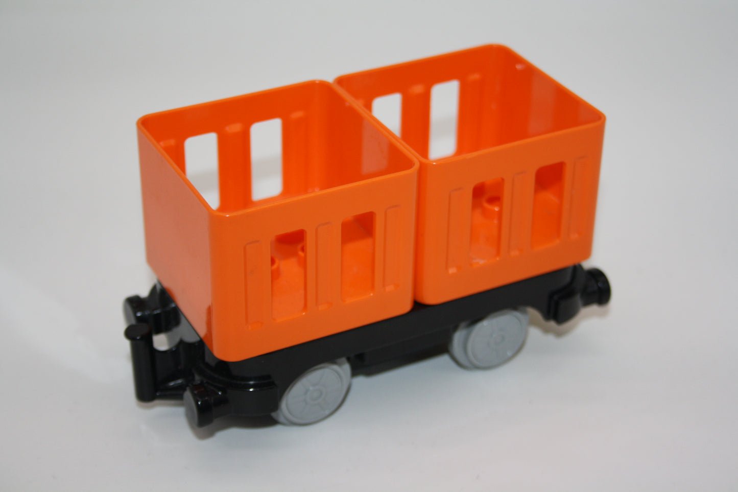 Duplo - Kistenwagen - schwarz/orange - Eisenbahn - Wagon/Waggon