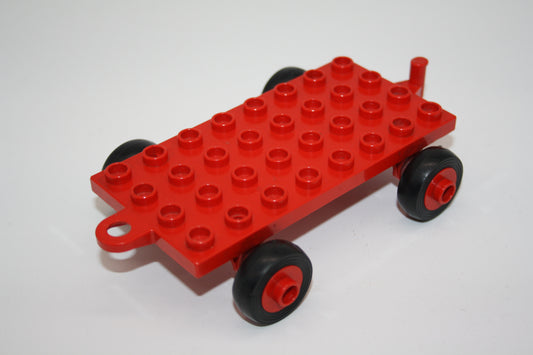 Duplo - Retro/Vintage Anhänger (4x8 Noppen) - rot - Anhänger - Auto/PKW - Fahrzeuge