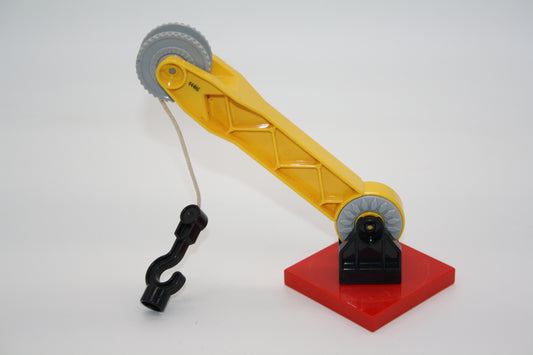 Duplo - Kran mit Haken/Seilwinde auf drehplatte  - gelb/rot - Werkzeug - Zubehör